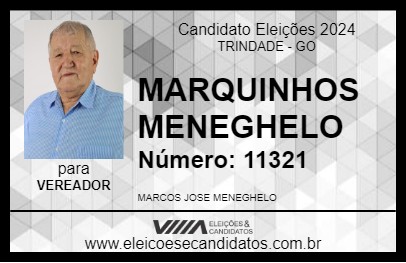 Candidato MARQUINHOS MENEGHELO 2024 - TRINDADE - Eleições