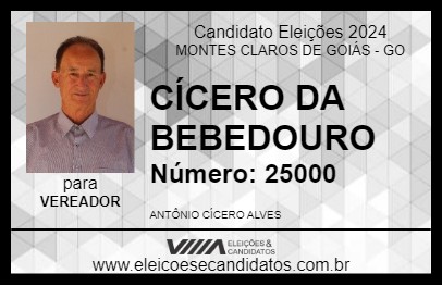 Candidato CÍCERO DA BEBEDOURO 2024 - MONTES CLAROS DE GOIÁS - Eleições