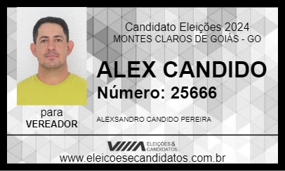 Candidato ALEX CANDIDO 2024 - MONTES CLAROS DE GOIÁS - Eleições