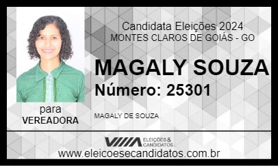 Candidato MAGALY SOUZA 2024 - MONTES CLAROS DE GOIÁS - Eleições