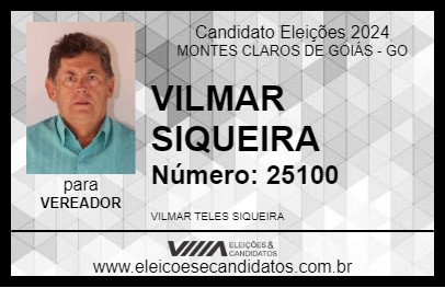 Candidato VILMAR SIQUEIRA 2024 - MONTES CLAROS DE GOIÁS - Eleições