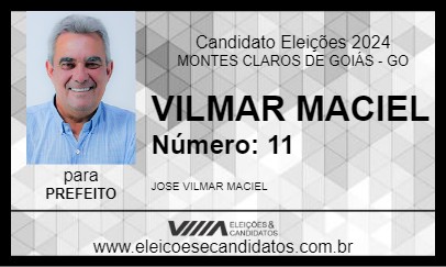 Candidato VILMAR MACIEL 2024 - MONTES CLAROS DE GOIÁS - Eleições