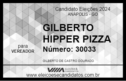 Candidato GILBERTO HIPPER PIZZA 2024 - ANÁPOLIS - Eleições