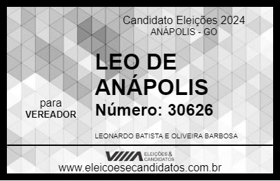 Candidato LEO DE ANÁPOLIS 2024 - ANÁPOLIS - Eleições