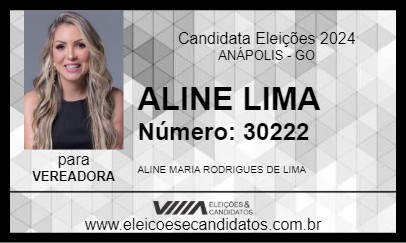 Candidato ALINE LIMA 2024 - ANÁPOLIS - Eleições