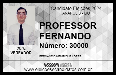 Candidato PROFESSOR FERNANDO 2024 - ANÁPOLIS - Eleições