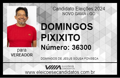 Candidato PIXIXITO 2024 - NOVO GAMA - Eleições