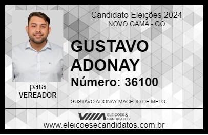 Candidato GUSTAVO ADONAY 2024 - NOVO GAMA - Eleições