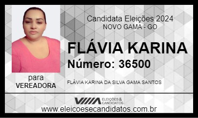 Candidato FLÁVIA KARINA 2024 - NOVO GAMA - Eleições