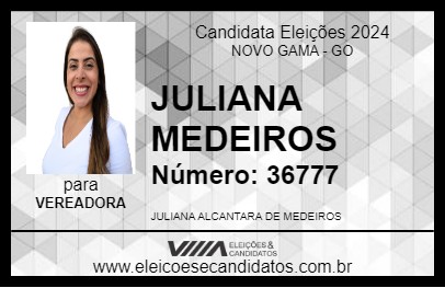 Candidato JULIANA MEDEIROS 2024 - NOVO GAMA - Eleições