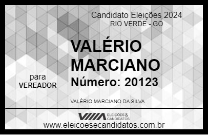 Candidato VALÉRIO MARCIANO 2024 - RIO VERDE - Eleições