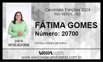 Candidato FÁTIMA GOMES 2024 - RIO VERDE - Eleições