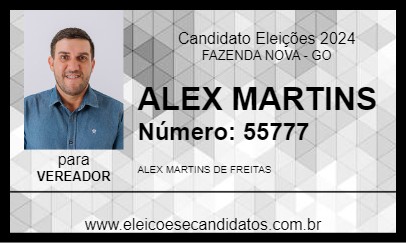 Candidato ALEX MARTINS 2024 - FAZENDA NOVA - Eleições