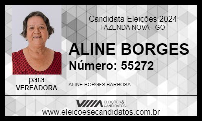 Candidato ALINE BORGES 2024 - FAZENDA NOVA - Eleições