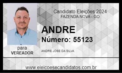 Candidato ANDRE 2024 - FAZENDA NOVA - Eleições