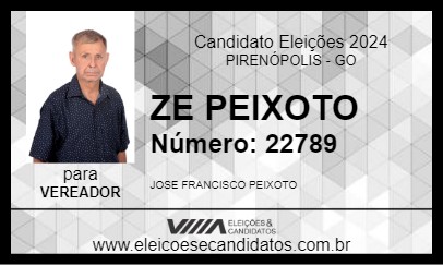 Candidato ZE PEIXOTO 2024 - PIRENÓPOLIS - Eleições