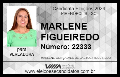 Candidato MARLENE FIGUEIREDO 2024 - PIRENÓPOLIS - Eleições