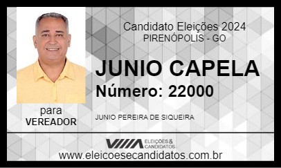 Candidato JUNIO CAPELA 2024 - PIRENÓPOLIS - Eleições