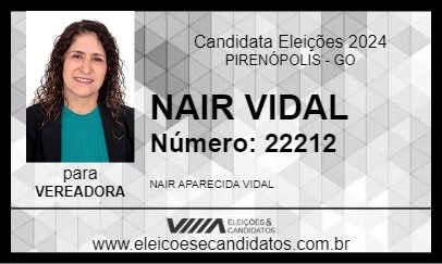 Candidato NAIR VIDAL 2024 - PIRENÓPOLIS - Eleições