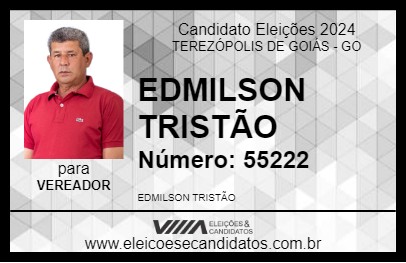 Candidato EDMILSON TRISTÃO 2024 - TEREZÓPOLIS DE GOIÁS - Eleições