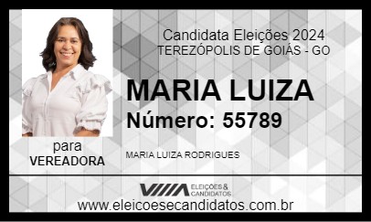 Candidato MARIA LUIZA 2024 - TEREZÓPOLIS DE GOIÁS - Eleições