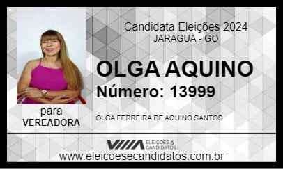 Candidato OLGA AQUINO 2024 - JARAGUÁ - Eleições