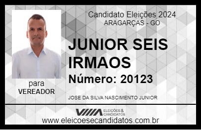 Candidato JUNIOR SEIS IRMAOS 2024 - ARAGARÇAS - Eleições