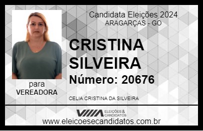 Candidato CRISTINA SILVEIRA 2024 - ARAGARÇAS - Eleições