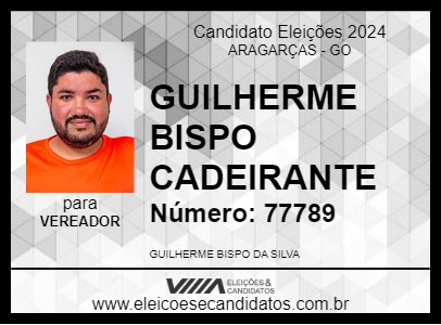 Candidato GUILHERME BISPO CADEIRANTE 2024 - ARAGARÇAS - Eleições