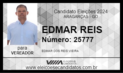 Candidato EDMAR REIS 2024 - ARAGARÇAS - Eleições