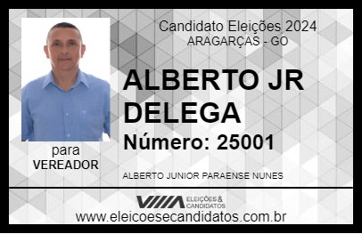 Candidato ALBERTO JR DELEGA 2024 - ARAGARÇAS - Eleições