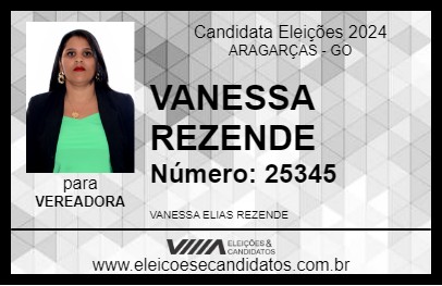 Candidato VANESSA REZENDE 2024 - ARAGARÇAS - Eleições