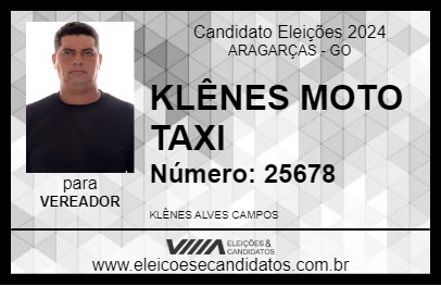 Candidato KLÊNES MOTO TAXI 2024 - ARAGARÇAS - Eleições