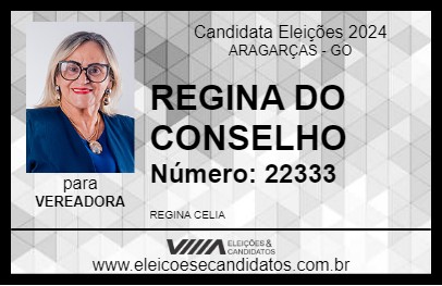 Candidato REGINA DO CONSELHO 2024 - ARAGARÇAS - Eleições