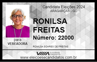 Candidato RONILSA FREITAS 2024 - ARAGARÇAS - Eleições