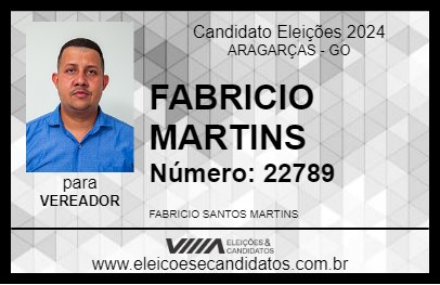 Candidato FABRICIO MARTINS 2024 - ARAGARÇAS - Eleições