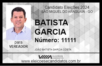 Candidato BATISTA GARCIA 2024 - SÃO MIGUEL DO ARAGUAIA - Eleições