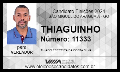 Candidato THIAGUINHO 2024 - SÃO MIGUEL DO ARAGUAIA - Eleições