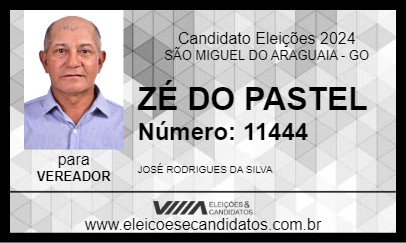 Candidato ZÉ DO PASTEL 2024 - SÃO MIGUEL DO ARAGUAIA - Eleições