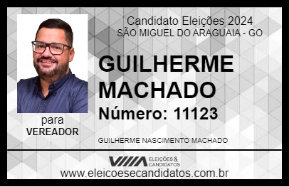 Candidato GUILHERME MACHADO 2024 - SÃO MIGUEL DO ARAGUAIA - Eleições