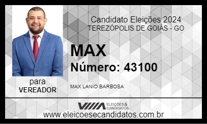 Candidato MAX LÂNIO 2024 - TEREZÓPOLIS DE GOIÁS - Eleições