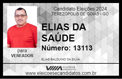 Candidato ELIAS DA SAÚDE 2024 - TEREZÓPOLIS DE GOIÁS - Eleições