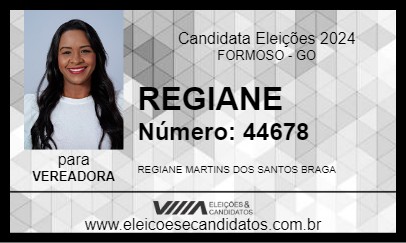 Candidato REGIANE 2024 - FORMOSO - Eleições