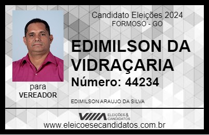 Candidato EDIMILSON DA VIDRAÇARIA 2024 - FORMOSO - Eleições