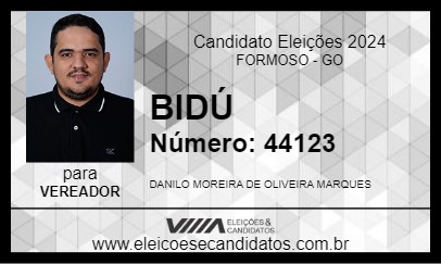 Candidato BIDÚ 2024 - FORMOSO - Eleições