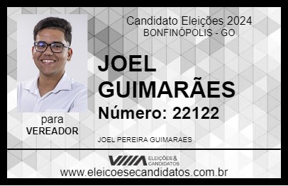 Candidato JOEL GUIMARÃES 2024 - BONFINÓPOLIS - Eleições