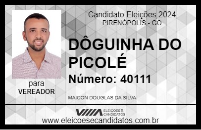 Candidato DÔGUINHA DO PICOLÉ 2024 - PIRENÓPOLIS - Eleições