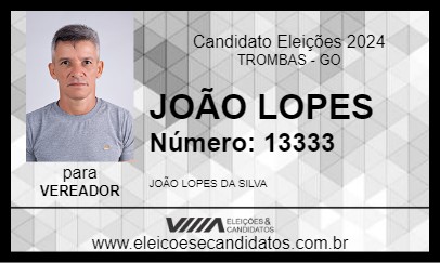 Candidato JOÃO LOPES 2024 - TROMBAS - Eleições