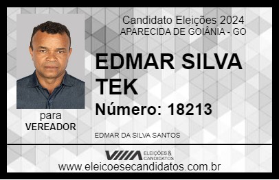 Candidato EDMAR SILVA TEK 2024 - APARECIDA DE GOIÂNIA - Eleições