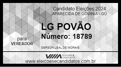 Candidato LG POVÃO 2024 - APARECIDA DE GOIÂNIA - Eleições